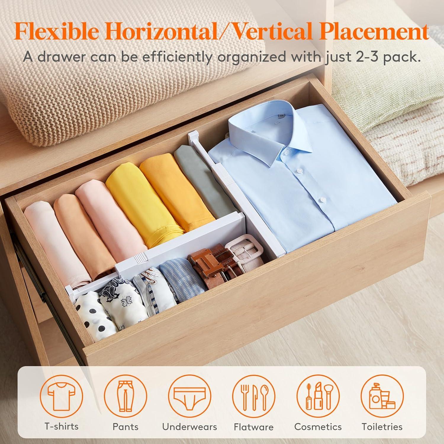 image:imageLifewit 5 Pack Clothes Drawer Dividers 236 High 1117 Adjustable Drawer Organizer for ClothingMakeup Plastic Expandable Separators in KitchenDresserBathroomOffice Organization amp Storage16