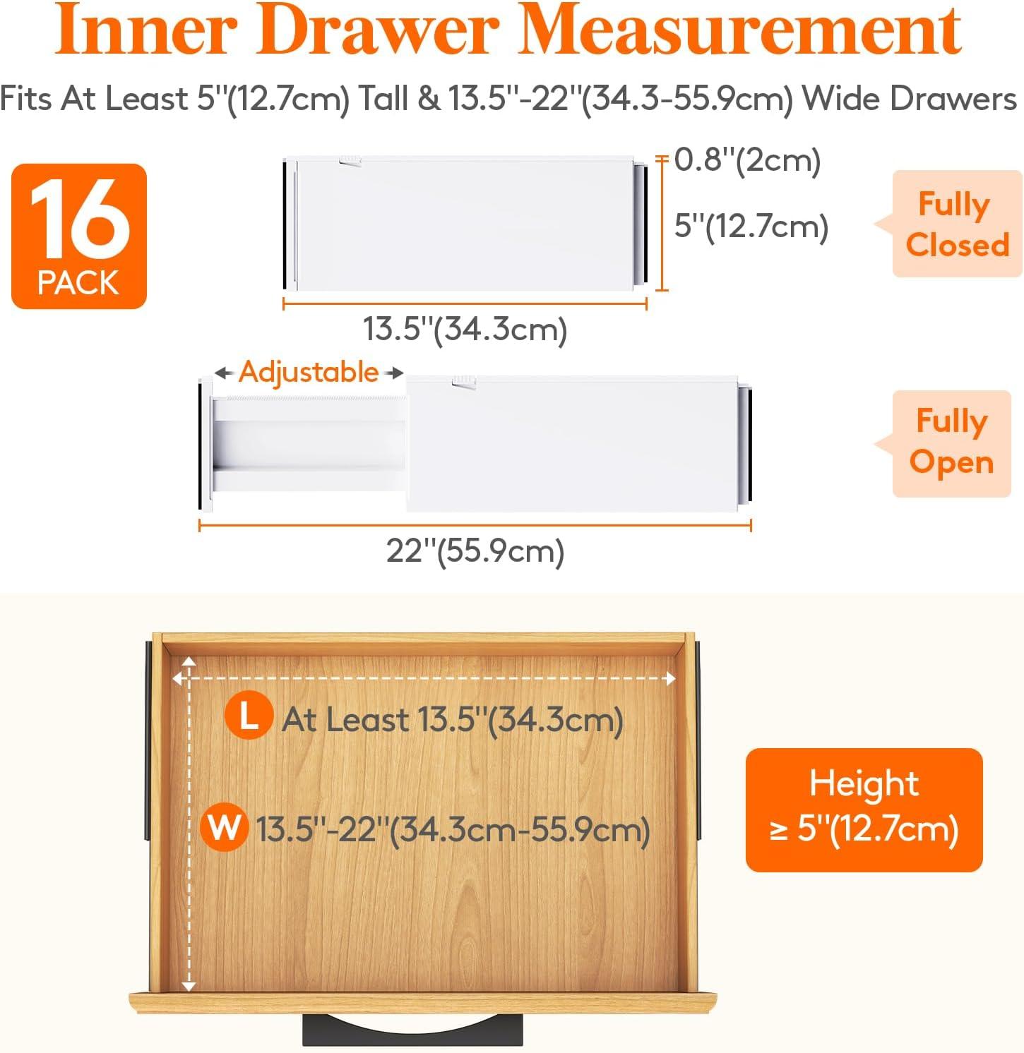 image:imageLifewit 5 Pack Clothes Drawer Dividers 236 High 1117 Adjustable Drawer Organizer for ClothingMakeup Plastic Expandable Separators in KitchenDresserBathroomOffice Organization amp Storage16