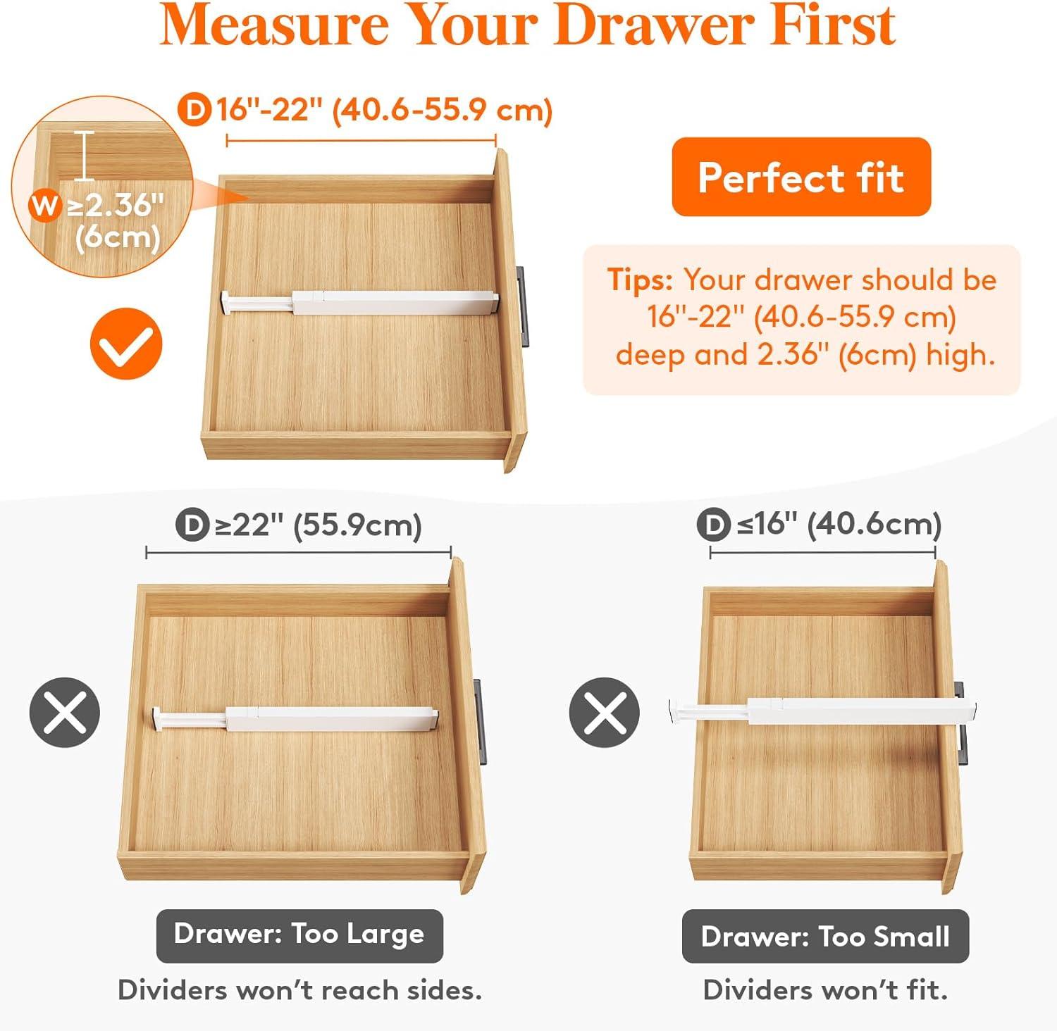 image:imageLifewit 5 Pack Clothes Drawer Dividers 236 High 1117 Adjustable Drawer Organizer for ClothingMakeup Plastic Expandable Separators in KitchenDresserBathroomOffice Organization amp Storage10