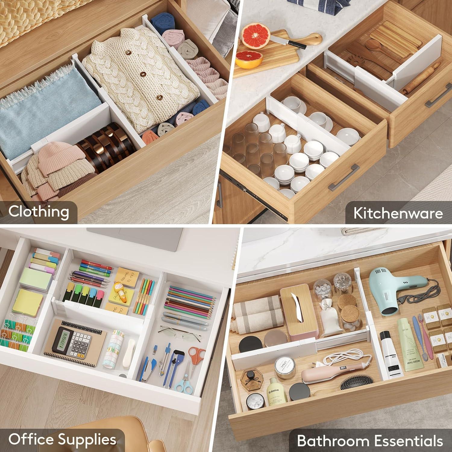 image:imageLifewit 5 Pack Clothes Drawer Dividers 236 High 1117 Adjustable Drawer Organizer for ClothingMakeup Plastic Expandable Separators in KitchenDresserBathroomOffice Organization amp Storage10