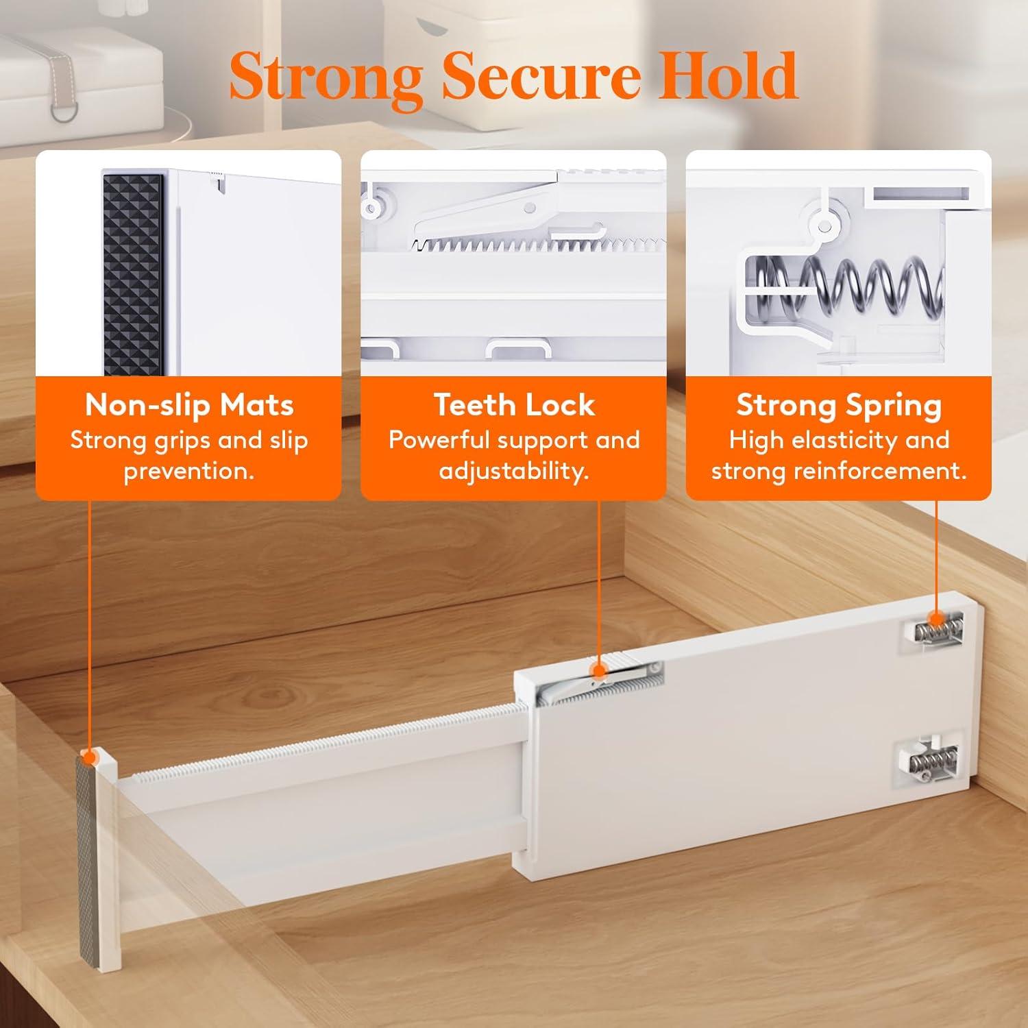 image:imageLifewit 5 Pack Clothes Drawer Dividers 236 High 1117 Adjustable Drawer Organizer for ClothingMakeup Plastic Expandable Separators in KitchenDresserBathroomOffice Organization amp Storage10
