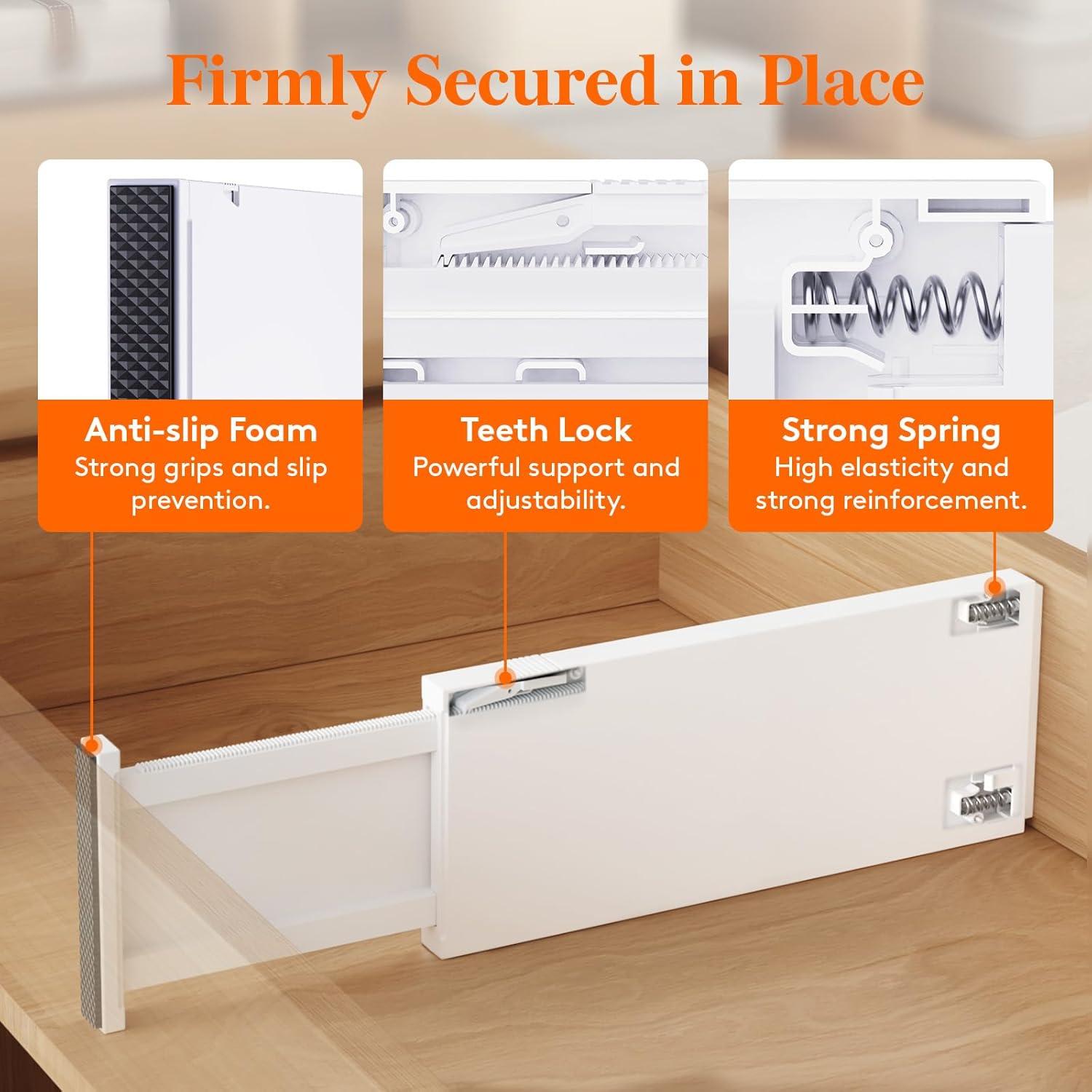 image:imageLifewit 5 Pack Clothes Drawer Dividers 236 High 1117 Adjustable Drawer Organizer for ClothingMakeup Plastic Expandable Separators in KitchenDresserBathroomOffice Organization amp Storage10