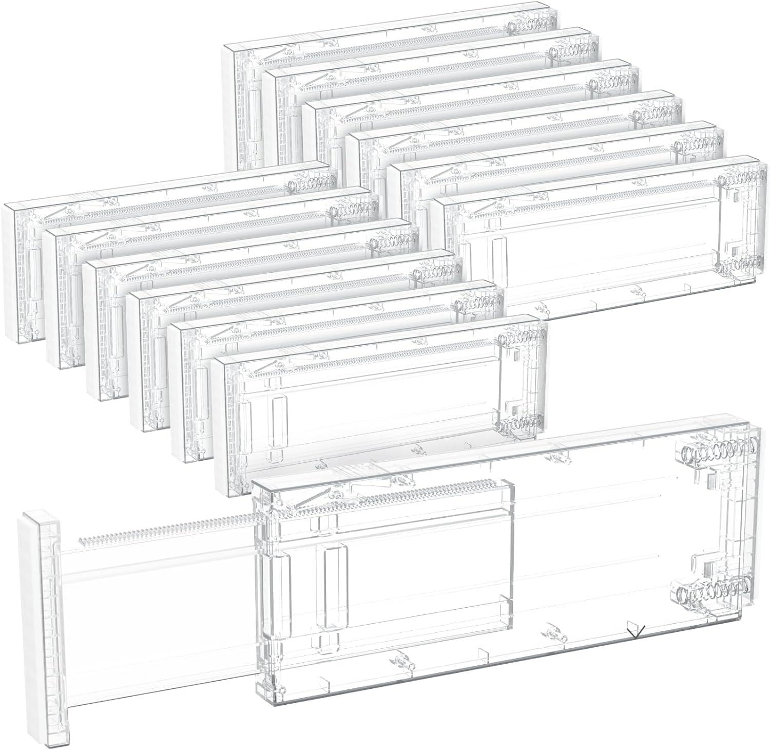 image:imageLifewit 5 Pack Drawer Dividers 4 High 1117 Adjustable Dresser Drawer Organizers for Clothes Expandable Dresser Separators in BedroomBathroomKitchenVanityOffice Organization and Storage PinkClear
