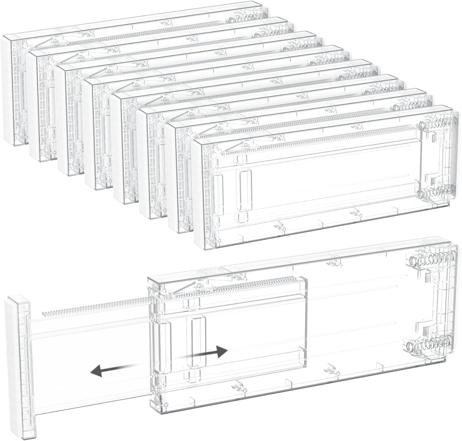 image:imageLifewit 5 Pack Drawer Dividers 4 High 1117 Adjustable Dresser Drawer Organizers for Clothes Expandable Dresser Separators in BedroomBathroomKitchenVanityOffice Organization and Storage PinkClear