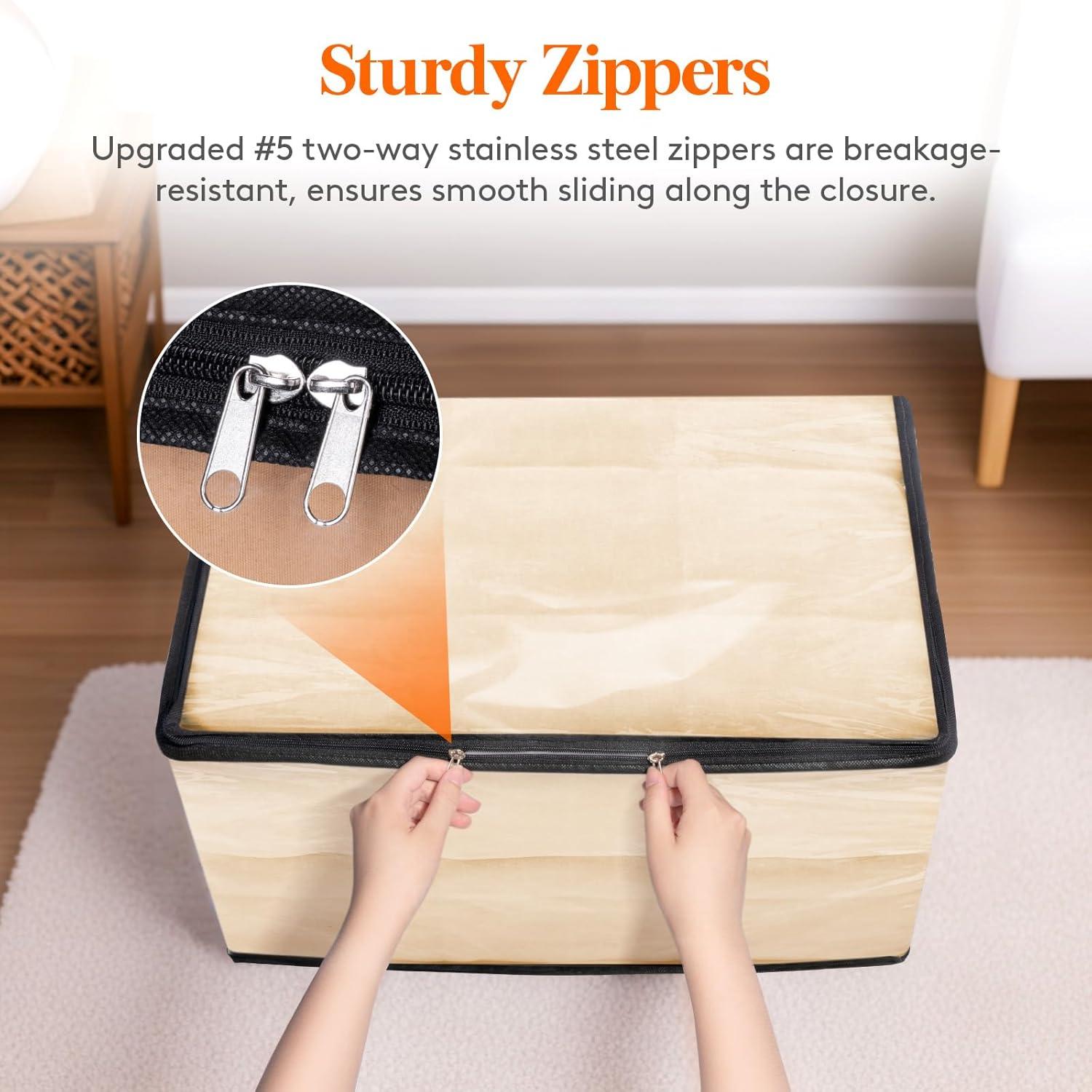 image:imageLifewit 6 Pack Clear Clothes Storage Bags 60L Plastic Blanket Vinyl Foldable Moving Bags with Zipper Closet Organizers and Storage Containers for Bedding Duvet Pillow4