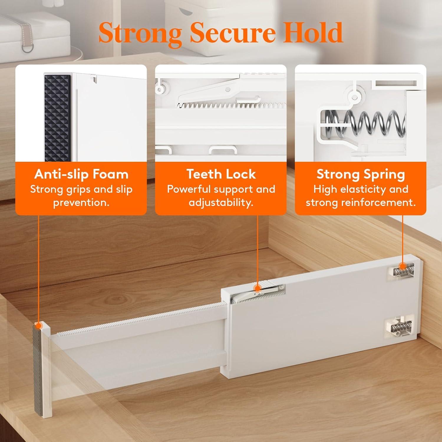 image:imageLifewit 9 Pack Drawer Dividers 4 High 1117 Adjustable Drawer Organizers for Clothes Expandable Dresser Separators in BedroomBathroomKitchenFridgeOffice Organization and Storage BlackBeige
