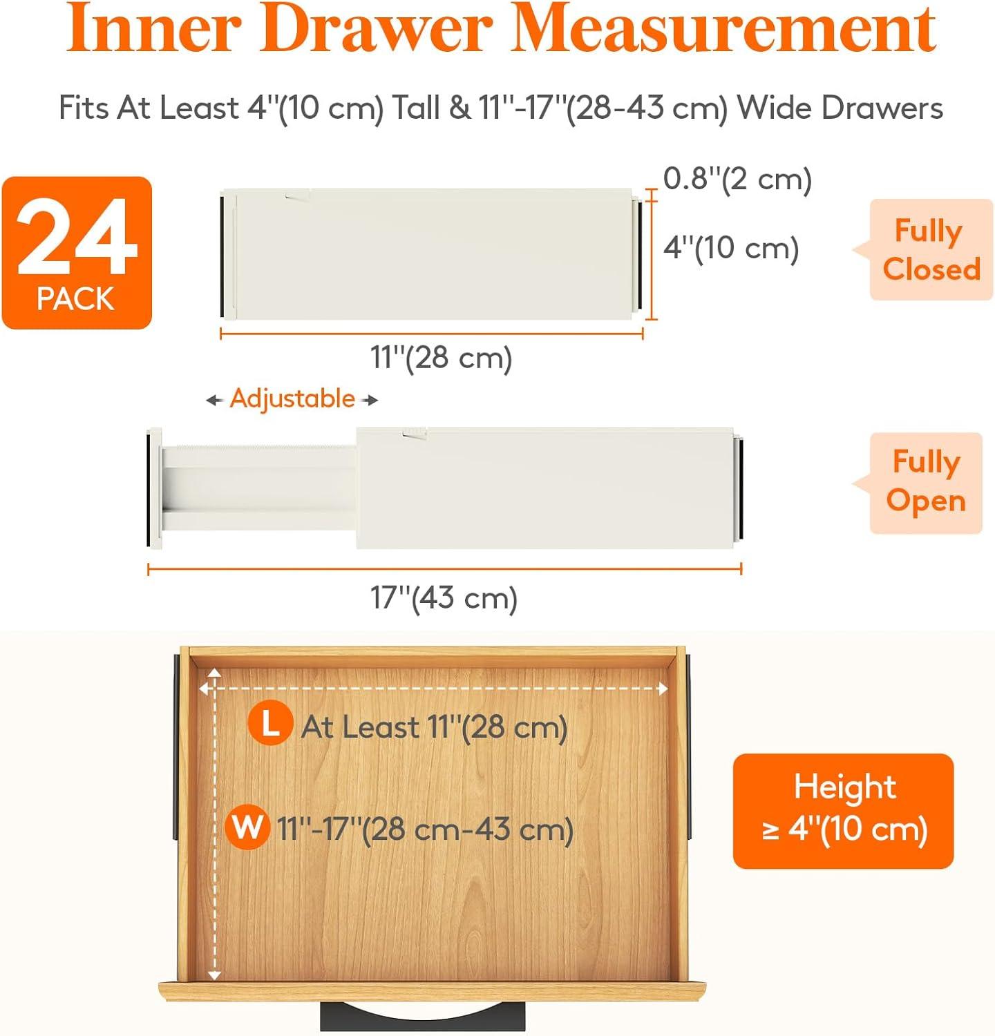 image:imageLifewit 9 Pack Drawer Dividers 4 High 1117 Adjustable Drawer Organizers for Clothes Expandable Dresser Separators in BedroomBathroomKitchenFridgeOffice Organization and Storage BlackBeige