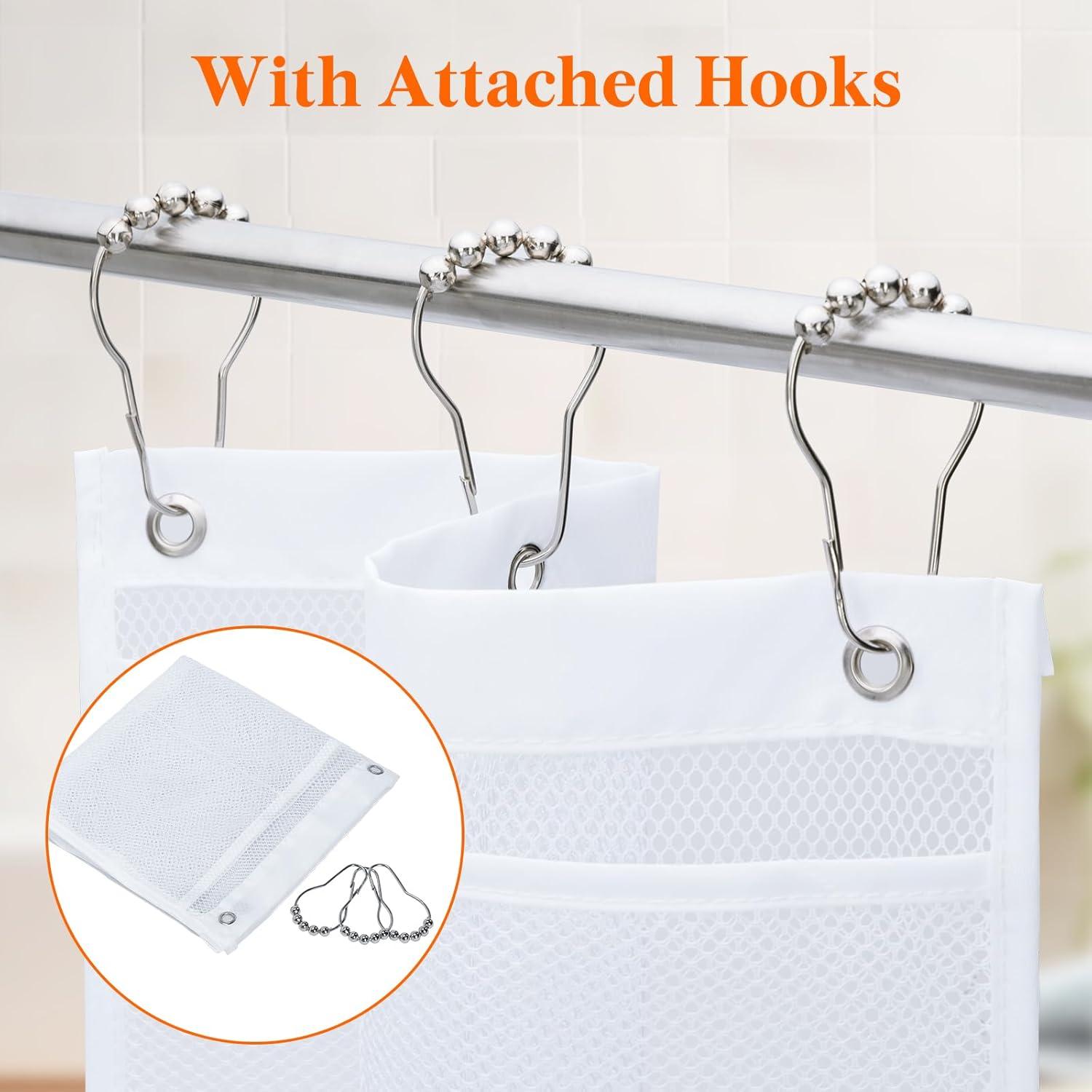 image:imageLifewit Mesh Shower Caddy 7 Pockets Hanging Shower Organizer with Quick Drying Mesh Portable Space Saving Bathroom Organizer to Hold Soap Shampoo and Cruise Ship Essentials White 2 Pack2