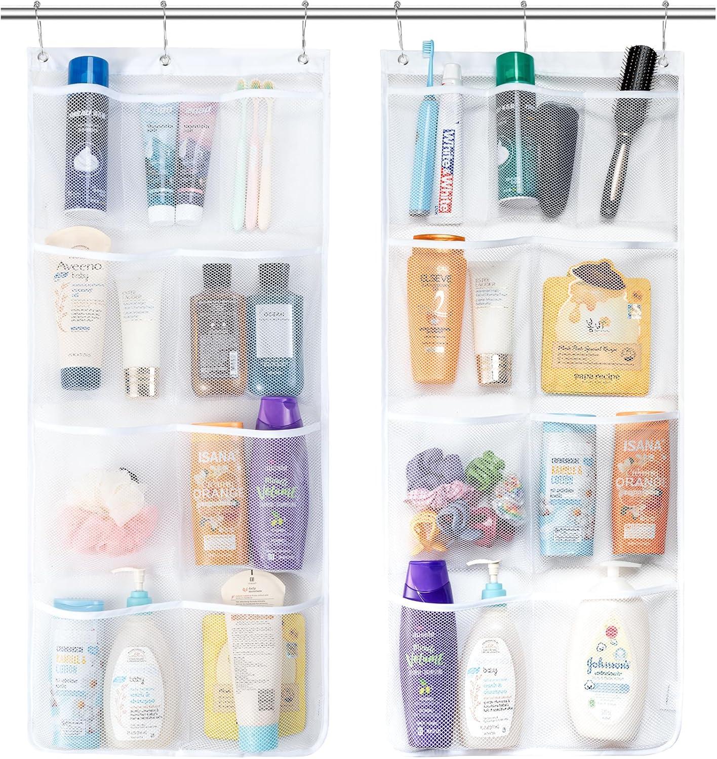 image:imageLifewit Mesh Shower Caddy 7 Pockets Hanging Shower Organizer with Quick Drying Mesh Portable Space Saving Bathroom Organizer to Hold Soap Shampoo and Cruise Ship Essentials White 2 Pack2