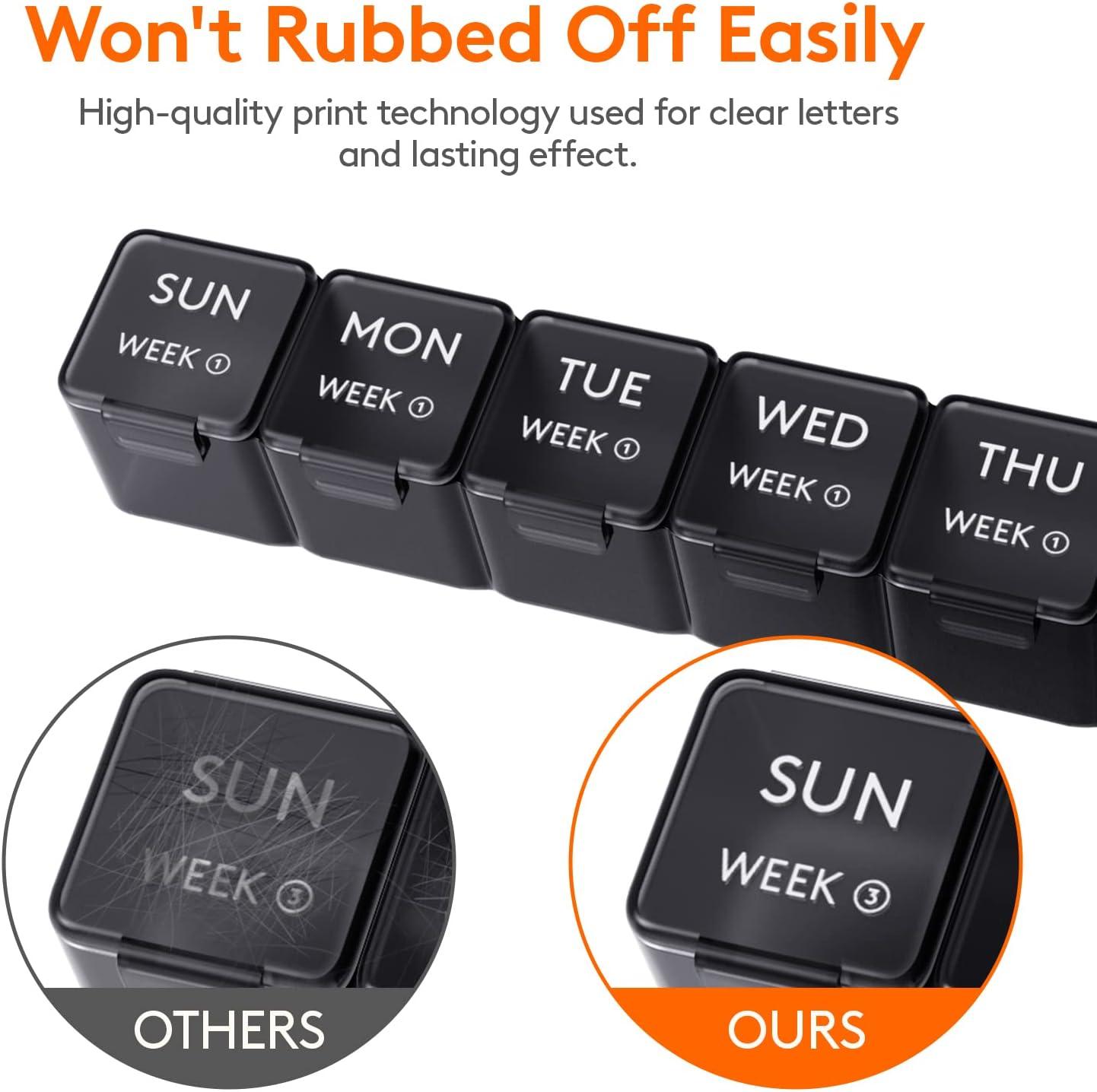 image:imageLifewit Monthly Pill Organizer 28 Day Pill Box 4 Weeks One Month Vitamin Cases Large Compartments Medicine Organizer for Fish Oils Supplements 28 Grids BlackBlack