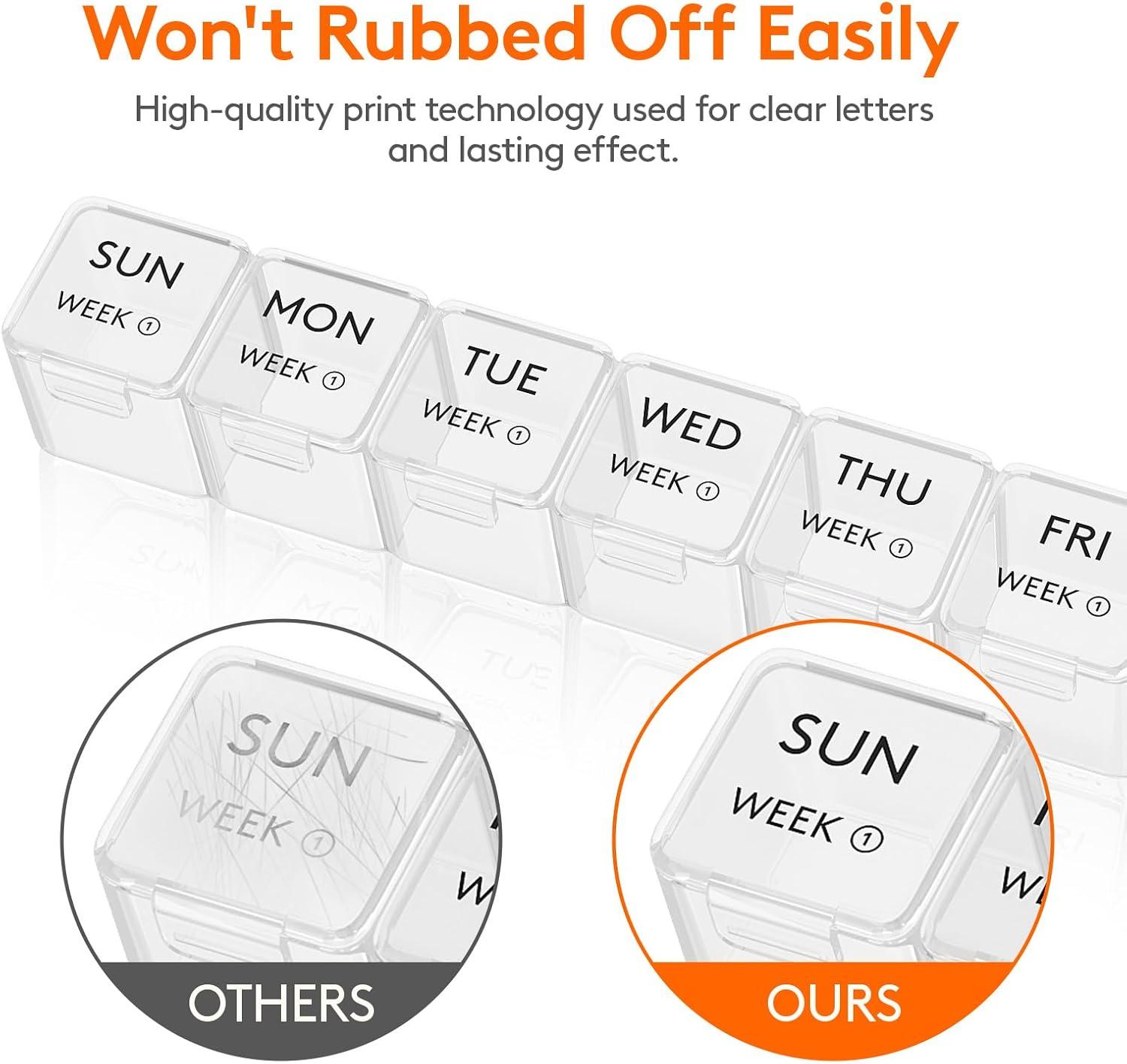 image:imageLifewit Monthly Pill Organizer 28 Day Pill Box 4 Weeks One Month Vitamin Cases Large Compartments Medicine Organizer for Fish Oils Supplements 28 Grids BlackClear