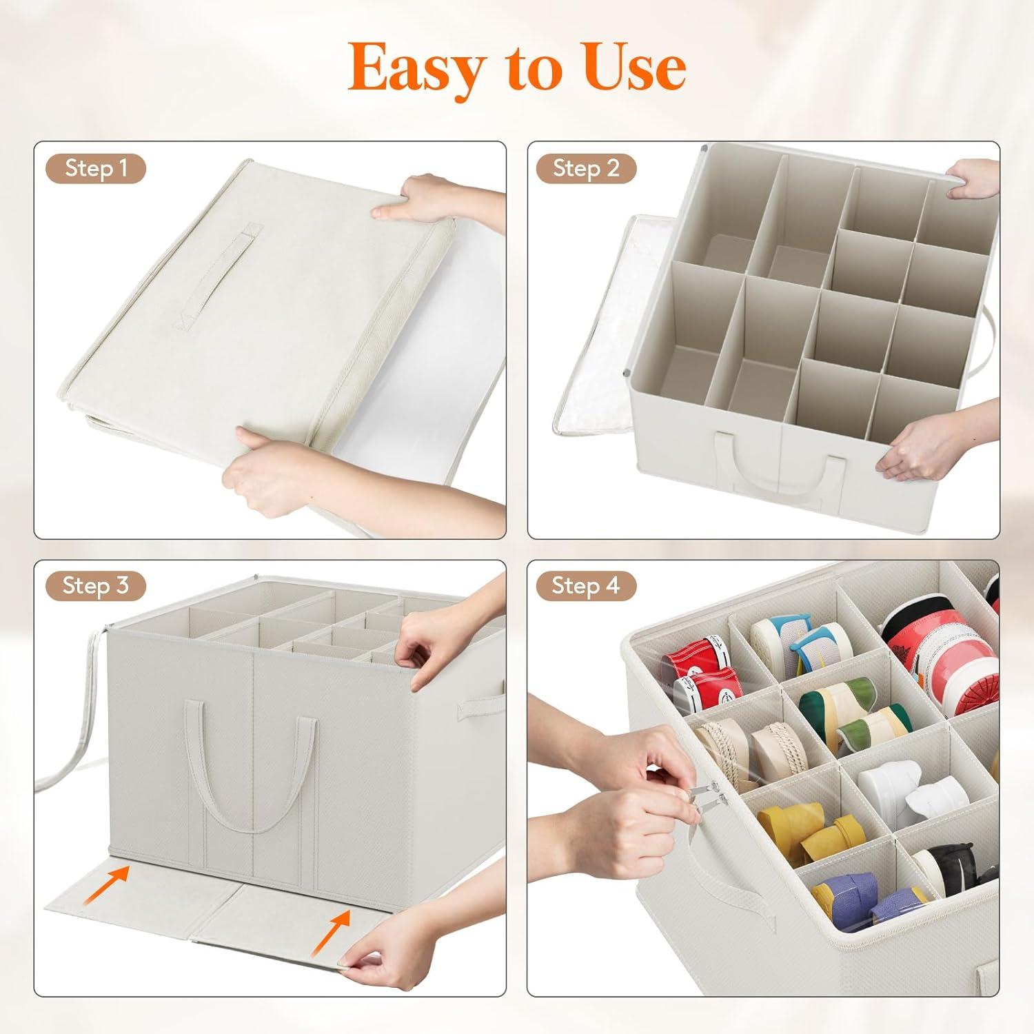 image:imageLifewit Shoe Storage Organizer for Closet Fabric Large Shoe Box Storage Containers with Clear Cover Foldable Bins for Boots Heels Sneakers Fits 2432 Pairs Each 1216 Pairs 2 Pack GrayWhite