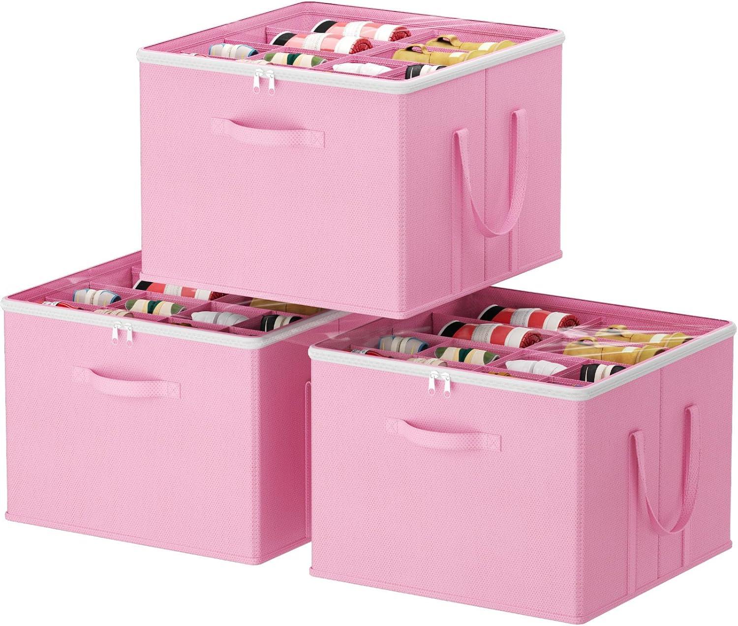 image:imageLifewit Shoe Storage Organizer for Closet Fabric Large Shoe Box Storage Containers with Clear Cover Foldable Bins for Boots Heels Sneakers Fits 2432 Pairs Each 1216 Pairs 2 Pack GrayPink