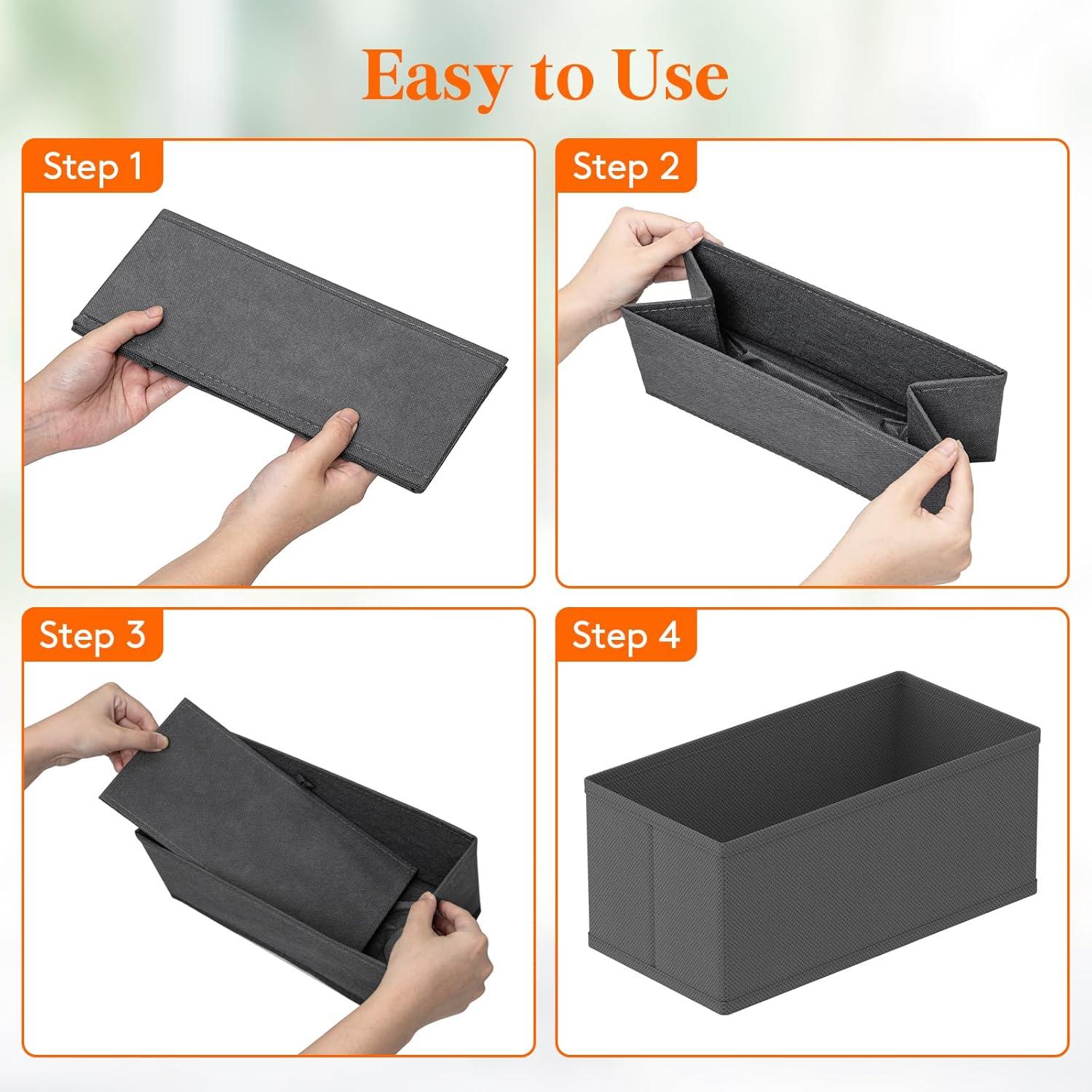 image:imageLifewit Underwear Drawer Organizer for Closet 12 Pack 3 Sizes Dresser Organizer Dividers Deep Fabric Foldable Drawer Storage Organizer Bins for Clothes Sock Bra Lingerie UndiesGray