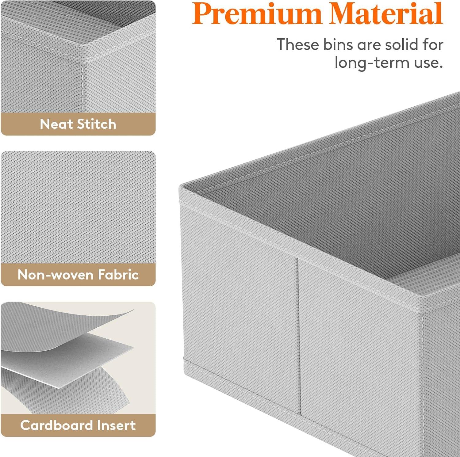 image:imageLifewit Underwear Drawer Organizer for Closet 12 Pack 3 Sizes Dresser Organizer Dividers Deep Fabric Foldable Drawer Storage Organizer Bins for Clothes Sock Bra Lingerie UndiesDove Gray