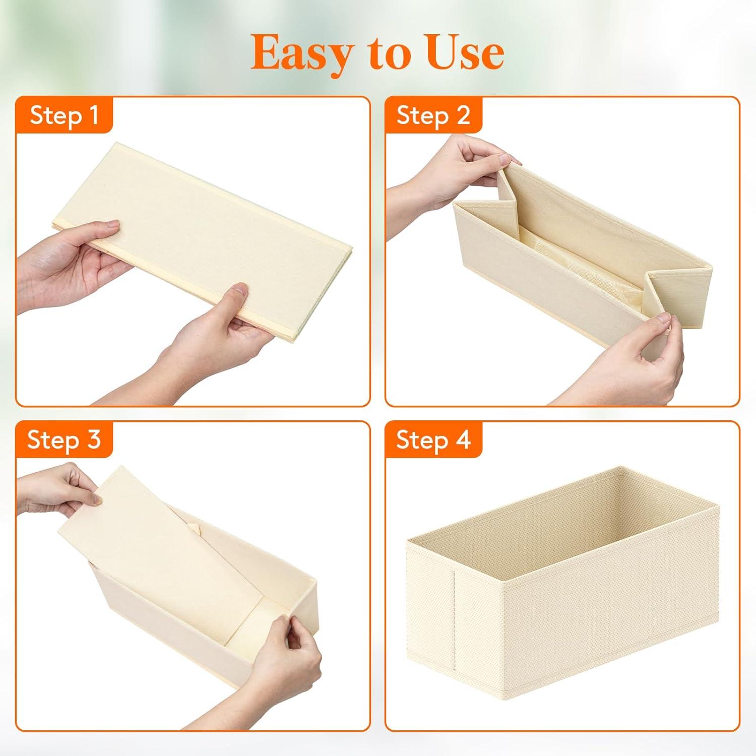 image:imageLifewit Underwear Drawer Organizer for Closet 12 Pack 3 Sizes Dresser Organizer Dividers Deep Fabric Foldable Drawer Storage Organizer Bins for Clothes Sock Bra Lingerie UndiesKhaki