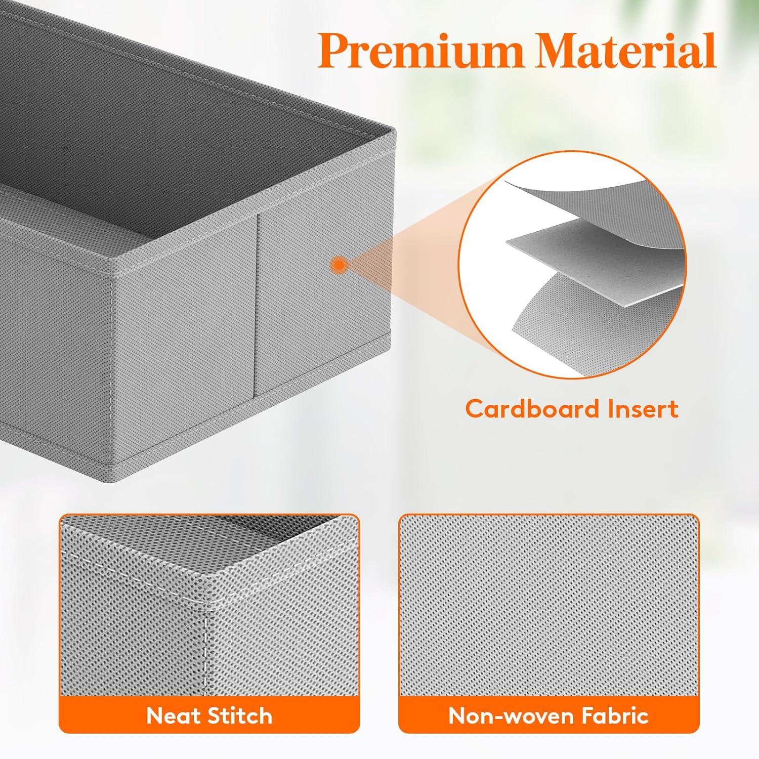image:imageLifewit Underwear Drawer Organizer for Closet 12 Pack 3 Sizes Dresser Organizer Dividers Deep Fabric Foldable Drawer Storage Organizer Bins for Clothes Sock Bra Lingerie UndiesLight Gray