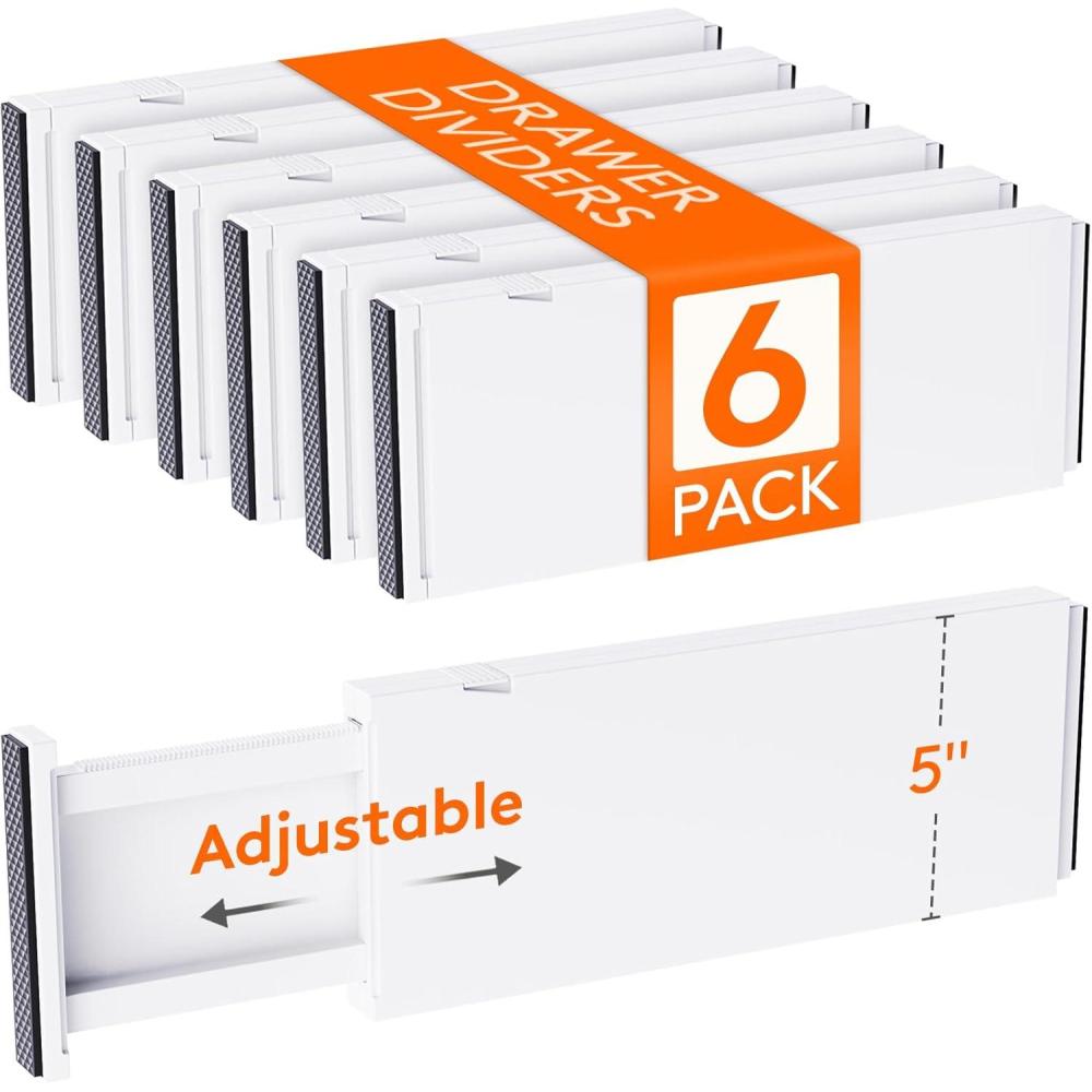 image:imageLifewit 5 Pack Clothes Drawer Dividers 236 High 1117 Adjustable Drawer Organizer for ClothingMakeup Plastic Expandable Separators in KitchenDresserBathroomOffice Organization amp Storage6
