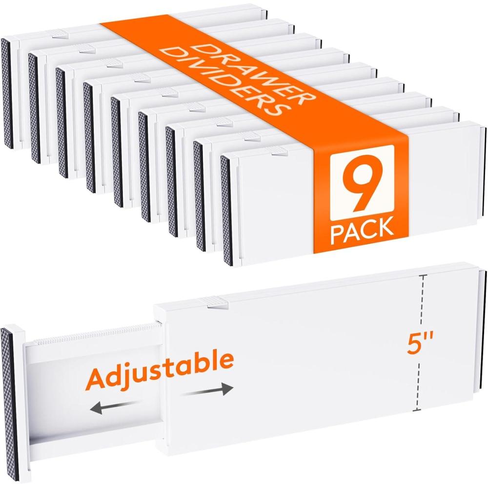 image:imageLifewit 5 Pack Clothes Drawer Dividers 236 High 1117 Adjustable Drawer Organizer for ClothingMakeup Plastic Expandable Separators in KitchenDresserBathroomOffice Organization amp Storage9