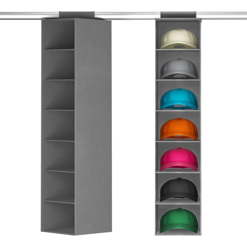 image:imageLifewit Hat Organizer for Baseball Caps Hat Rack Hanging Storage NonWoven Fabric Display Shelf Holds Up to 40 Hats Cap Holder Hanger for Closet Bedroom 10 Compartments Gray 1 PackGray