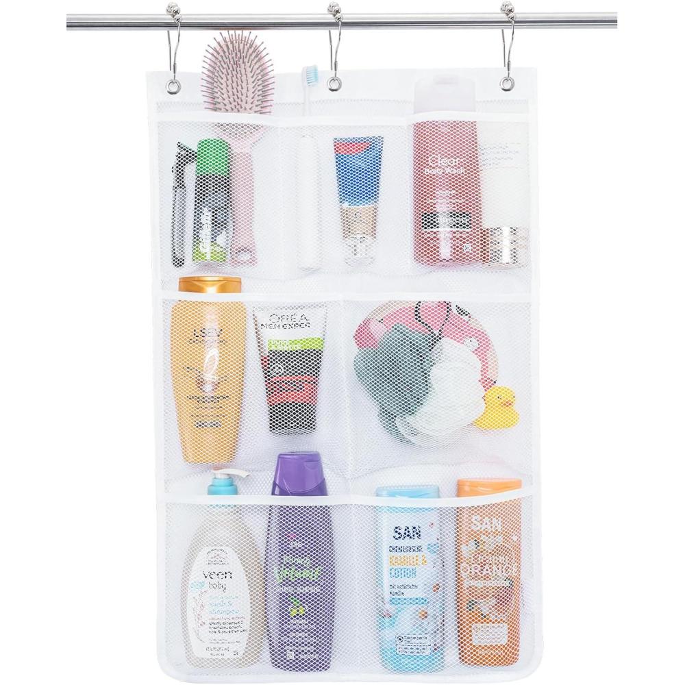 image:imageLifewit Mesh Shower Caddy 7 Pockets Hanging Shower Organizer with Quick Drying Mesh Portable Space Saving Bathroom Organizer to Hold Soap Shampoo and Cruise Ship Essentials White 2 Pack1