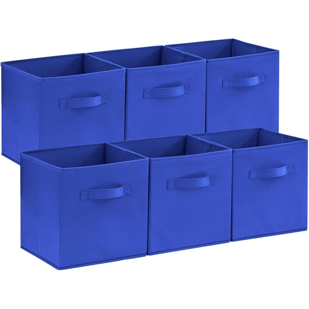 image:imageLifewit Storage Cubes Foldable Decorative Fabric Storage Baskets for Organizing Home Organizers with Handles for Shelves Closet 11 Inch Bins 18L Gray 12 PacksBlue