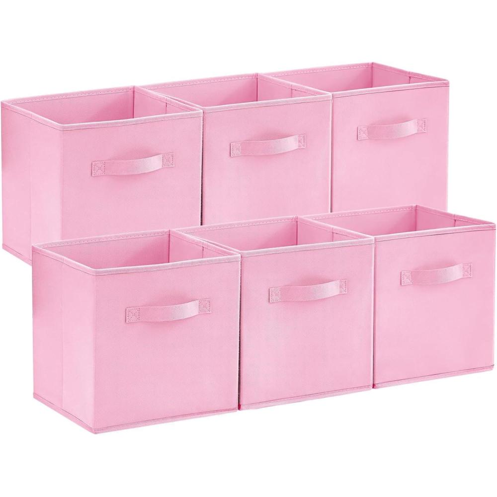 image:imageLifewit Storage Cubes Foldable Decorative Fabric Storage Baskets for Organizing Home Organizers with Handles for Shelves Closet 11 Inch Bins 18L Gray 12 PacksPink