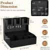 Lifewit 2-tier Coffee Station Organizer Caddy for Countertop, 10 Compartments Coffee Bar Organizers for Cups, Pods, Sugar, Compact Condiment Holders Storage for Office Breakroom Kitchen Home Black