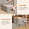 Lifewit 3 Pack Clothes Organizer, 6 Grids Closet Jean Storage Bins with Handles and Support Boards, Foldable Drawer Organizer for Sweater, Pants, T-shirt, Dress, Grey, Size 16.5”x10.6”x7.1”(3)
