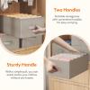 Lifewit 3 Pack Clothes Organizer, 6 Grids Closet Jean Storage Bins with Handles and Support Boards, Foldable Drawer Organizer for Sweater, Pants, T-shirt, Dress, Grey, Size 16.5”x10.6”x7.1”(4)