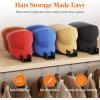 Lifewit 3 Pack Hat Organizer for Baseball Caps, Hat Storage Rack for 21 Ball Caps, Hat Stand Shelf for Trucker Hat and Golf Cap in Closet, Bedroom, Dresser, Clear(Black)