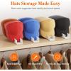 Lifewit 3 Pack Hat Organizer for Baseball Caps, Hat Storage Rack for 21 Ball Caps, Hat Stand Shelf for Trucker Hat and Golf Cap in Closet, Bedroom, Dresser, Clear(White)