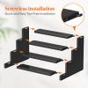 Lifewit 4 Tier Perfume Stand Organizer for Women, Plastic Display Riser, Tool-Free Assembly, Fragrance Makeup Cosmetics Shelf for Vanity Bedroom Bathroom Storage Organization, Clear, 9 Inch, 1 Pcs(Black)