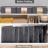 Lifewit 6 Pack Clothes Storage Bag, Foldable Storage Bin Closet Organizer with Reinforced Handle, Sturdy Fabric Blanket Storage with Clear Window, Storage Containers for Clothing, Bedding, Gray(3)