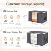 Lifewit 6 Pack Clothes Storage Bag, Foldable Storage Bin Closet Organizer with Reinforced Handle, Sturdy Fabric Blanket Storage with Clear Window, Storage Containers for Clothing, Bedding, Gray(27)