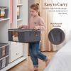 Lifewit 6 Pack Clothes Storage Bag, Foldable Storage Bin Closet Organizer with Reinforced Handle, Sturdy Fabric Blanket Storage with Clear Window, Storage Containers for Clothing, Bedding, Gray(8)