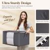 Lifewit 6 Pack Clothes Storage Bag, Foldable Storage Bin Closet Organizer with Reinforced Handle, Sturdy Fabric Blanket Storage with Clear Window, Storage Containers for Clothing, Bedding, Gray(10)