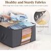 Lifewit 6 Pack Clothes Storage Bag, Foldable Storage Bin Closet Organizer with Reinforced Handle, Sturdy Fabric Blanket Storage with Clear Window, Storage Containers for Clothing, Bedding, Gray(10)