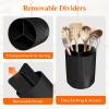 Lifewit 7.5″ Plastic Utensil Holder for Kitchen Counter, Cooking Silverware Caddy with Non-Slip Rotating Base, 3 Compartment Spoon Spatula Cutlery Flatware Organizer with Dry Draining, White, 1 Pack(Black)