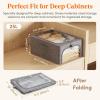 Lifewit Clothes Storage Bins with Metal Frame 6 Pack, Fabric Stackable Storage Bags with Lids, Zipper, Foldable Clost Organizers Containers for Clothing, Blanket, Winter Cloth, 40L(3)