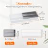 Lifewit Compact Silverware Organizer for Kitchen Drawer, Narrow Flatware Tray Holder, Plastic Cutlery Spoons, Forks and Knives Storage, White&Gray, 1 Pack(Gray&White)