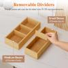 Lifewit Drawer Organizer 15 Pack(33 Grid) with 18 Inserts, Wooden Adjustable Desk Drawer Divider Trays, Storage Bins for Makeup, Kitchen Utensils, Vanity Accessories in Office/Bathroom/Bedroom(15)