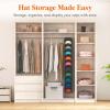 Lifewit Hat Organizer for Baseball Caps, Hat Rack Hanging Storage, Non-Woven Fabric Display Shelf Holds Up to 40 Hats, Cap Holder Hanger for Closet, Bedroom, 10 Compartments, Gray, 1 Pack(Black)
