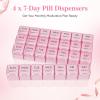 Lifewit Monthly Pill Organizer, 28 Day Pill Box, 4 Weeks One Month Vitamin Cases, Large Compartments Medicine Organizer for Fish Oils, Supplements, 28 Grids, Black(Pink)