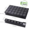 Lifewit Monthly Pill Organizer, 28 Day Pill Box, 4 Weeks One Month Vitamin Cases, Large Compartments Medicine Organizer for Fish Oils, Supplements, 28 Grids, Black(Black)