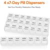 Lifewit Monthly Pill Organizer, 28 Day Pill Box, 4 Weeks One Month Vitamin Cases, Large Compartments Medicine Organizer for Fish Oils, Supplements, 28 Grids, Black(Clear)