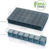 Lifewit Monthly Pill Organizer, 28 Day Pill Box, 4 Weeks One Month Vitamin Cases, Large Compartments Medicine Organizer for Fish Oils, Supplements, 28 Grids, Black(Blue)