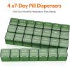 Lifewit Monthly Pill Organizer, 28 Day Pill Box, 4 Weeks One Month Vitamin Cases, Large Compartments Medicine Organizer for Fish Oils, Supplements, 28 Grids, Black(Green)