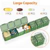 Lifewit Monthly Pill Organizer, 28 Day Pill Box, 4 Weeks One Month Vitamin Cases, Large Compartments Medicine Organizer for Fish Oils, Supplements, 28 Grids, Black(Green)