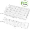 Lifewit Monthly Pill Organizer, 28 Day Pill Box, 4 Weeks One Month Vitamin Cases, Large Compartments Medicine Organizer for Fish Oils, Supplements, 28 Grids, Black(Clear)